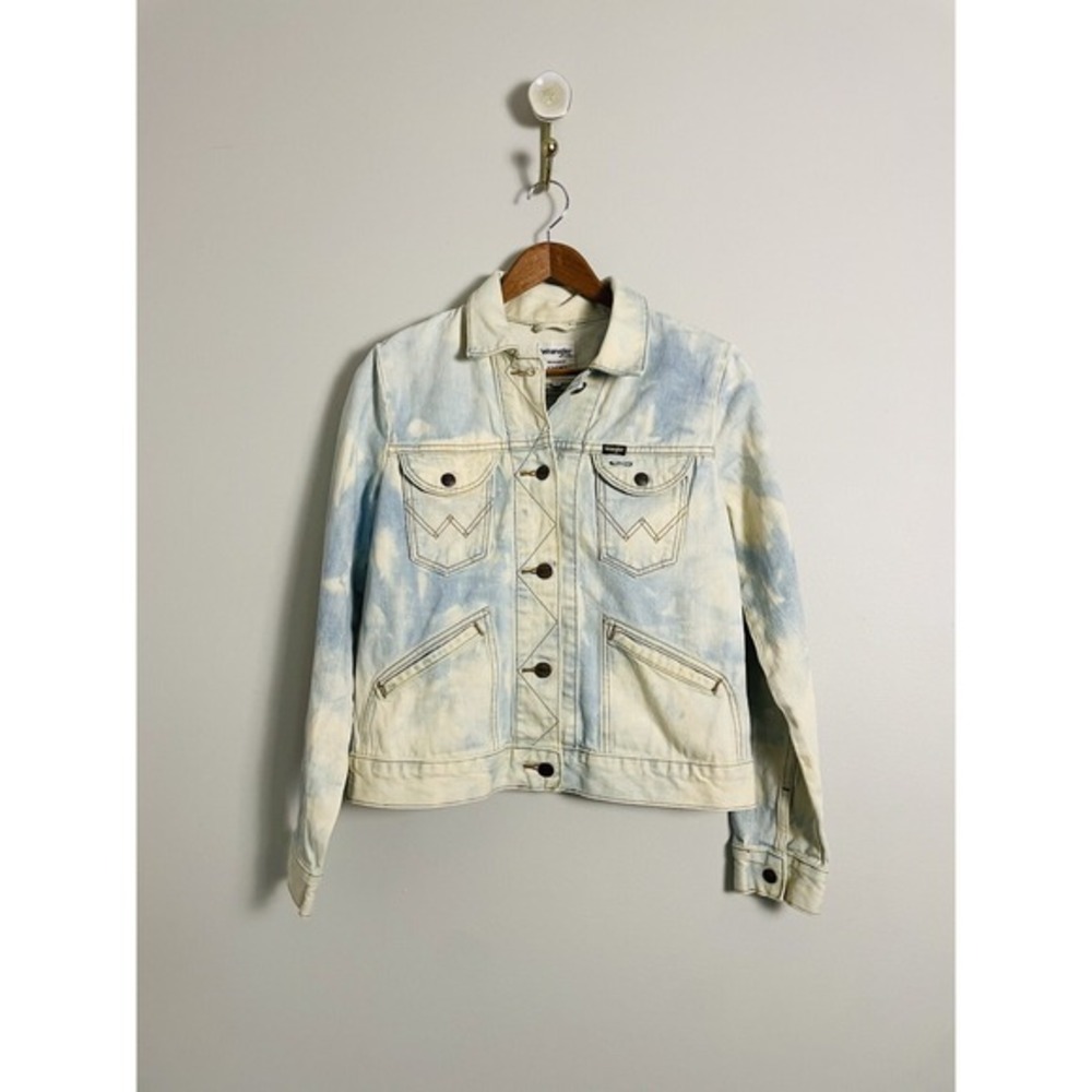 Bleached Wrangler‎ Icon 124WJ Jean Jacket. Size XS. Distressed. y2k.